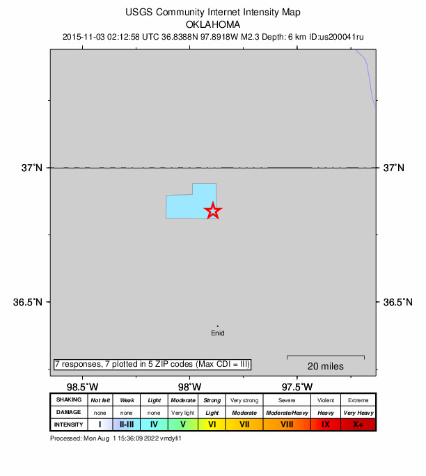 Did You Feel It? map: shaking reported by the public