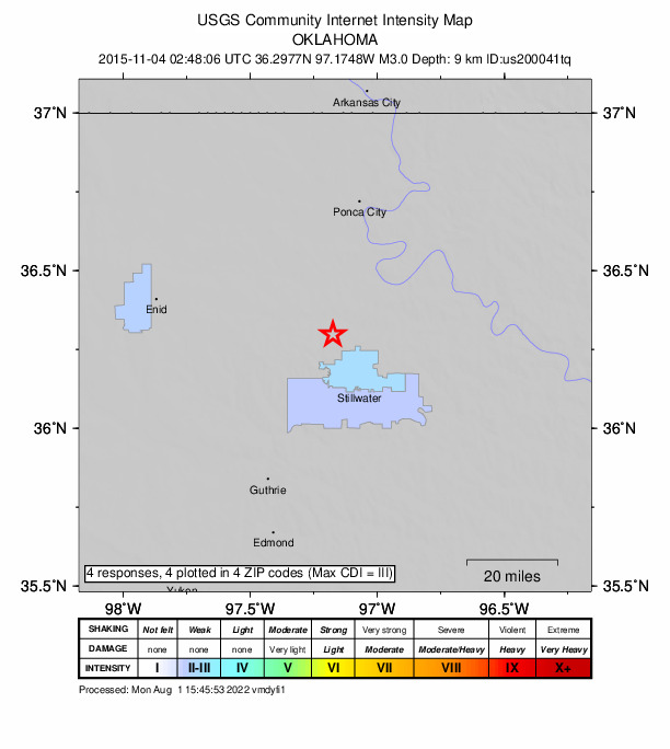 Did You Feel It? map: shaking reported by the public