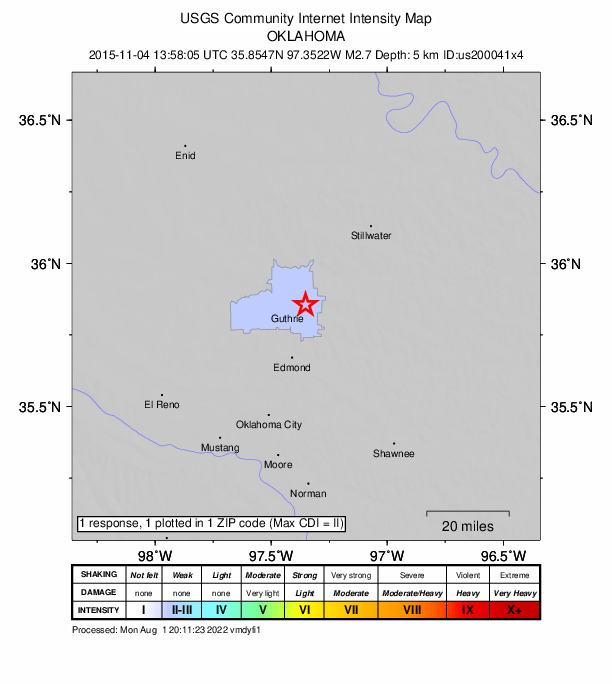 Did You Feel It? map: shaking reported by the public