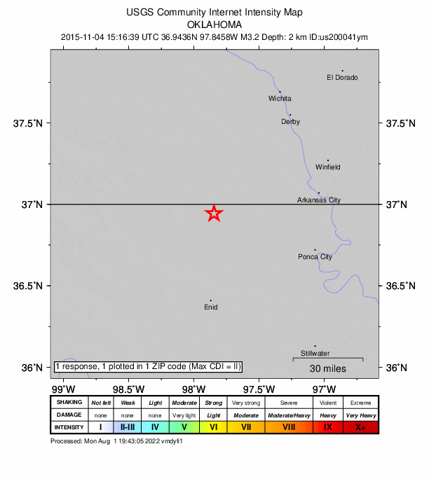 Did You Feel It? map: shaking reported by the public