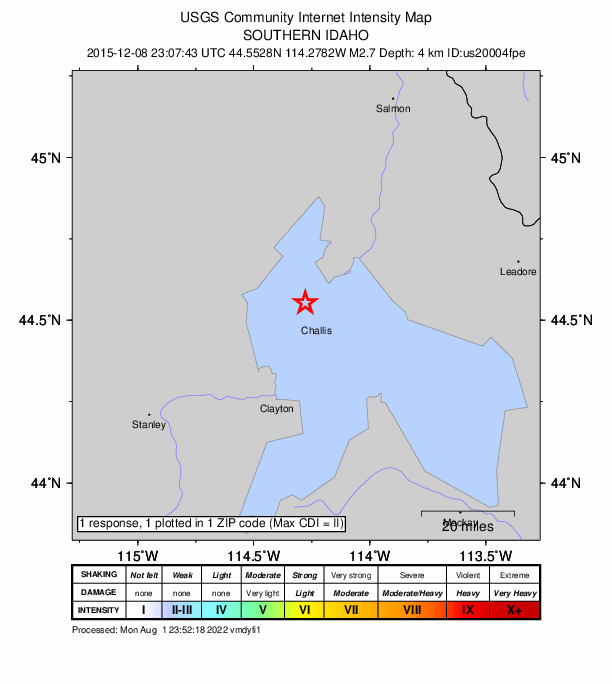 Did You Feel It? map: shaking reported by the public