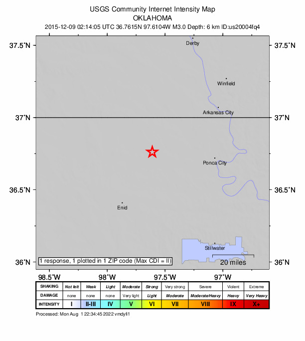 Did You Feel It? map: shaking reported by the public