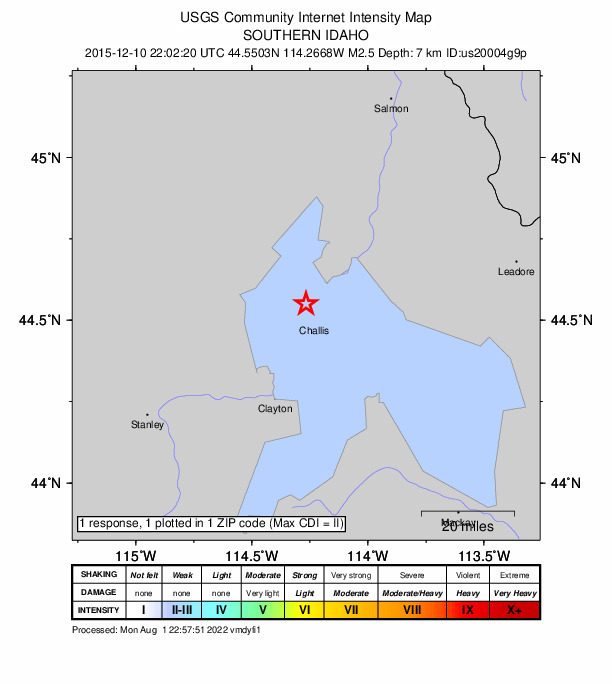 Did You Feel It? map: shaking reported by the public