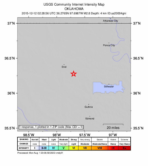 Did You Feel It? map: shaking reported by the public