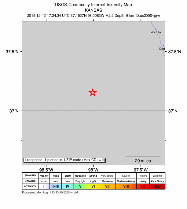 Did You Feel It? map: shaking reported by the public