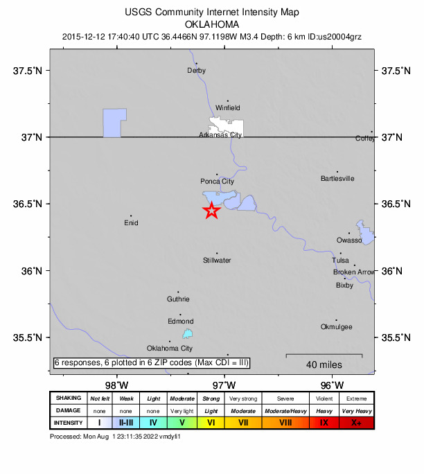 Did You Feel It? map: shaking reported by the public