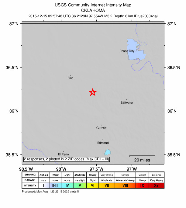 Did You Feel It? map: shaking reported by the public
