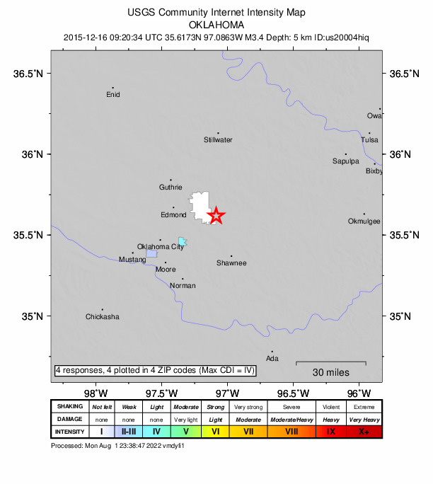 Did You Feel It? map: shaking reported by the public