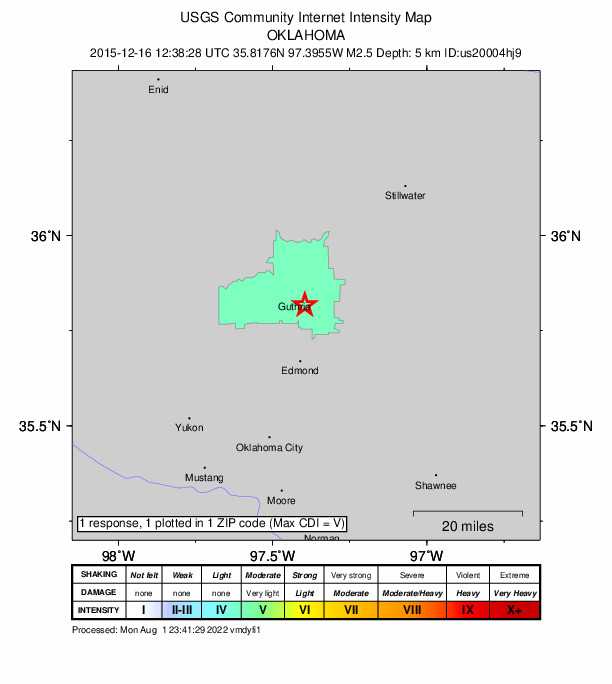 Did You Feel It? map: shaking reported by the public