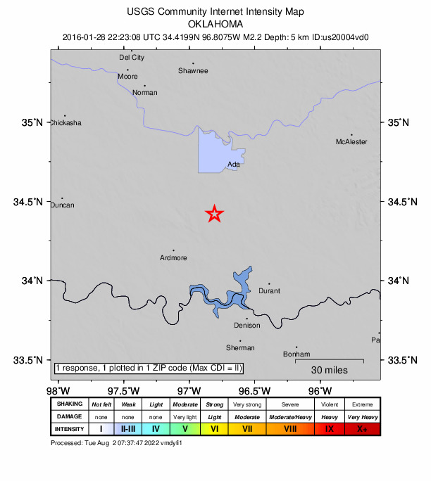 Did You Feel It? map: shaking reported by the public