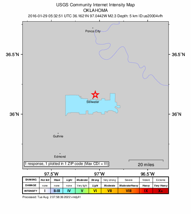 Did You Feel It? map: shaking reported by the public