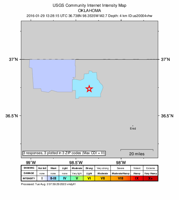 Did You Feel It? map: shaking reported by the public