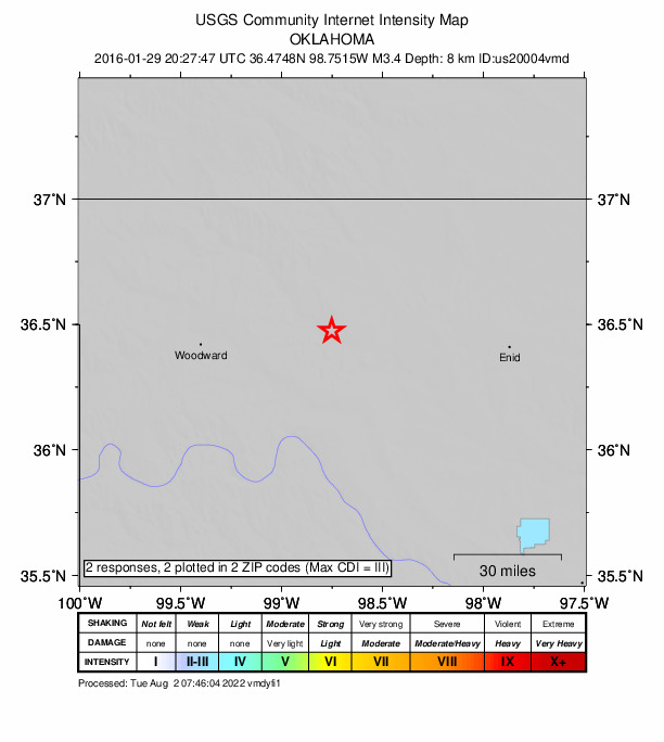 Did You Feel It? map: shaking reported by the public