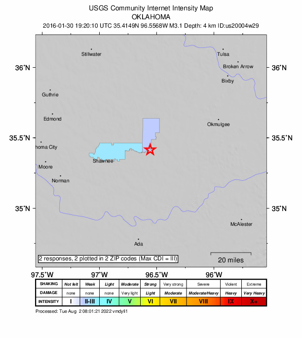 Did You Feel It? map: shaking reported by the public