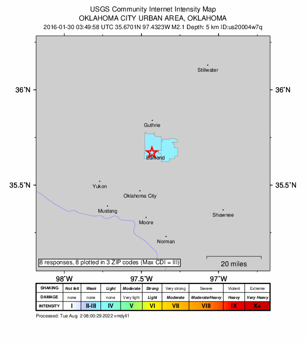 Did You Feel It? map: shaking reported by the public