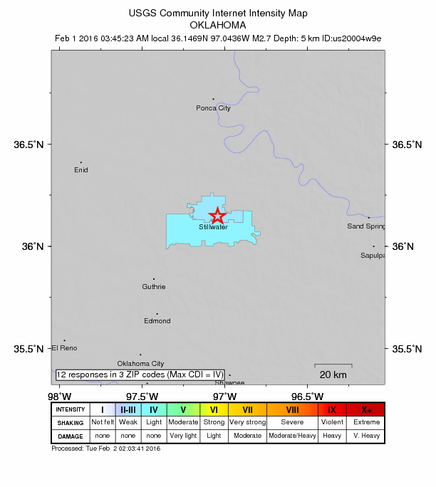 Did You Feel It? map: shaking reported by the public