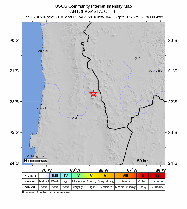 Did You Feel It? map: shaking reported by the public