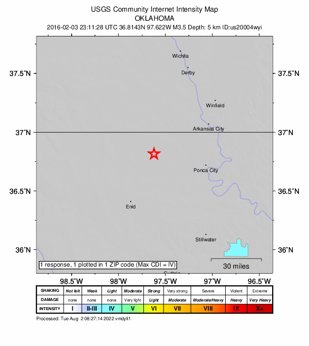 Did You Feel It? map: shaking reported by the public