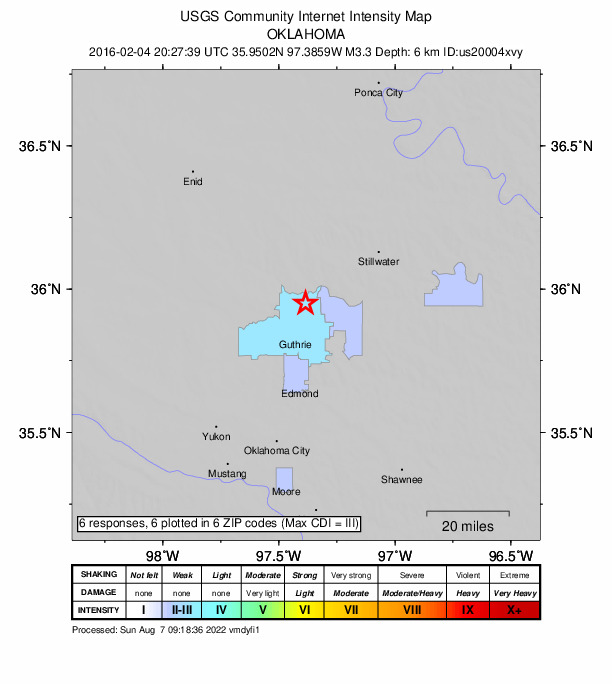 Did You Feel It? map: shaking reported by the public