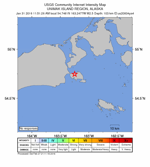 Did You Feel It? map: shaking reported by the public