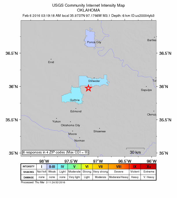 Did You Feel It? map: shaking reported by the public