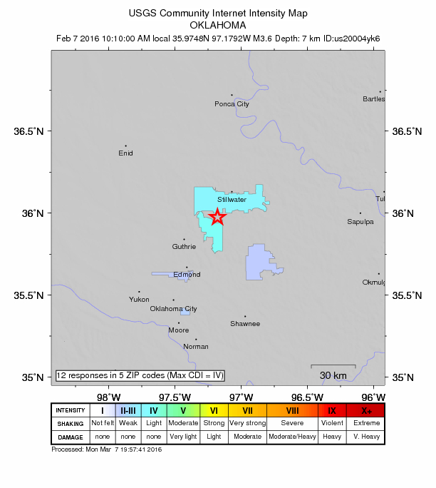 Did You Feel It? map: shaking reported by the public