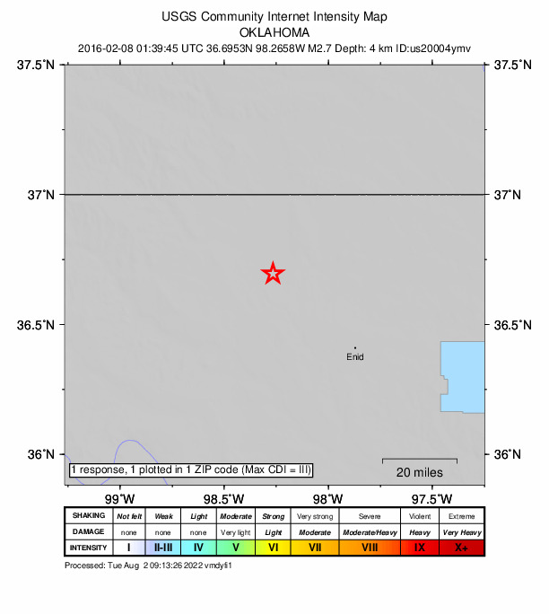 Did You Feel It? map: shaking reported by the public
