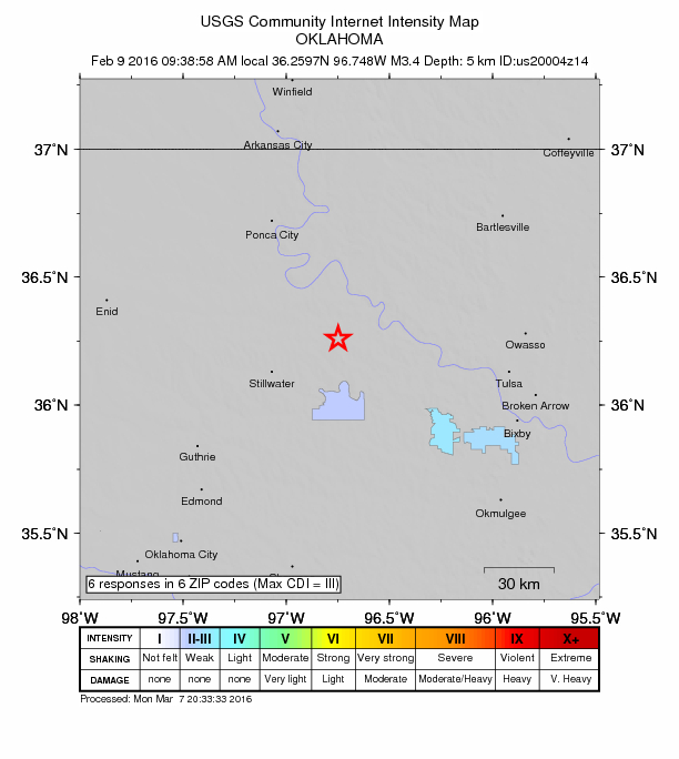Did You Feel It? map: shaking reported by the public
