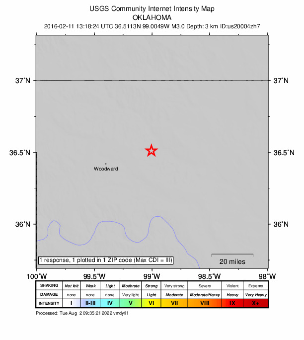 Did You Feel It? map: shaking reported by the public