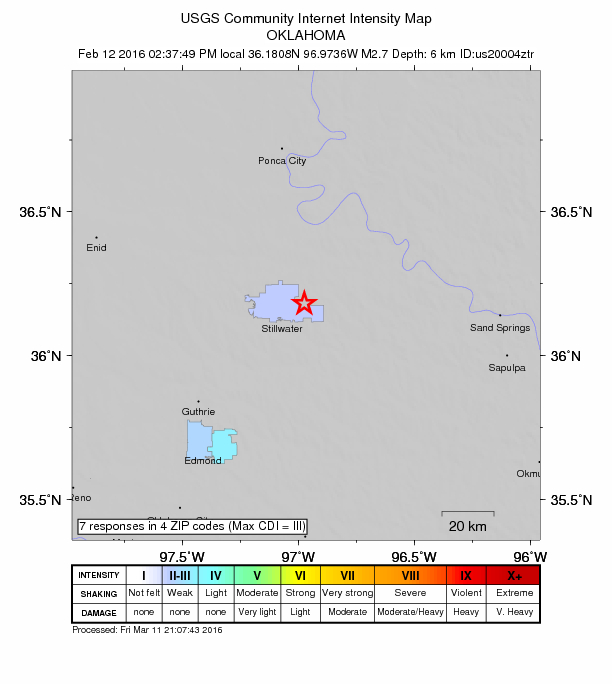 Did You Feel It? map: shaking reported by the public