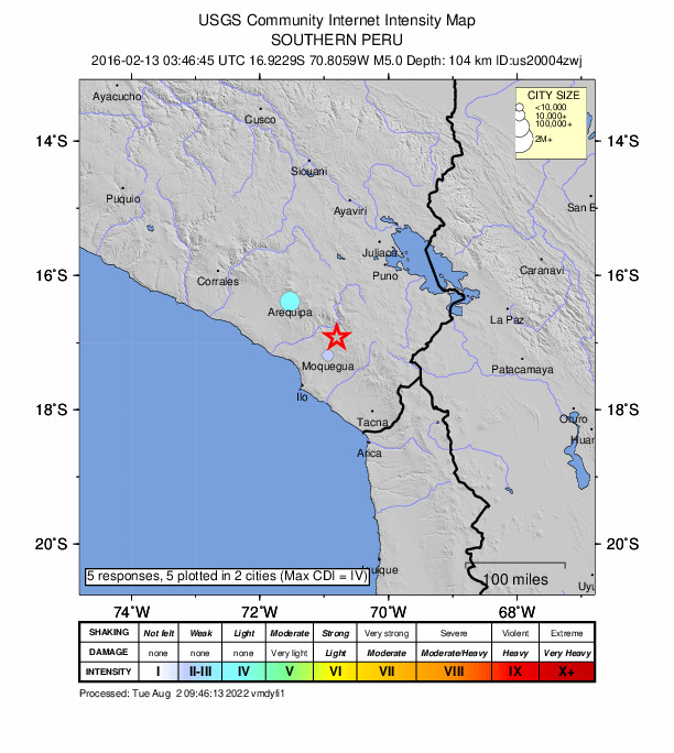 Did You Feel It? map: shaking reported by the public