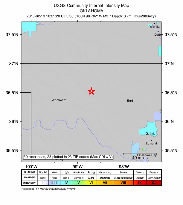 Did You Feel It? map: shaking reported by the public