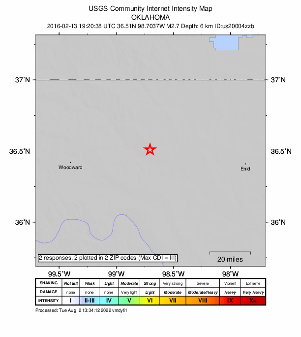Did You Feel It? map: shaking reported by the public