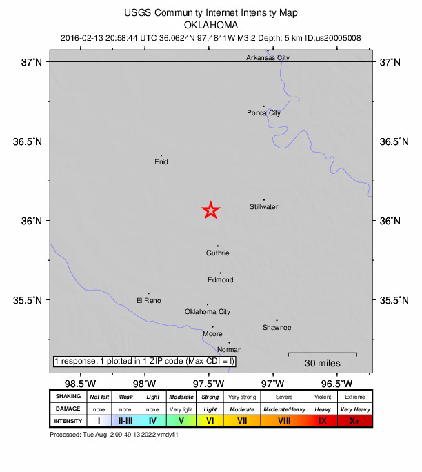 Did You Feel It? map: shaking reported by the public