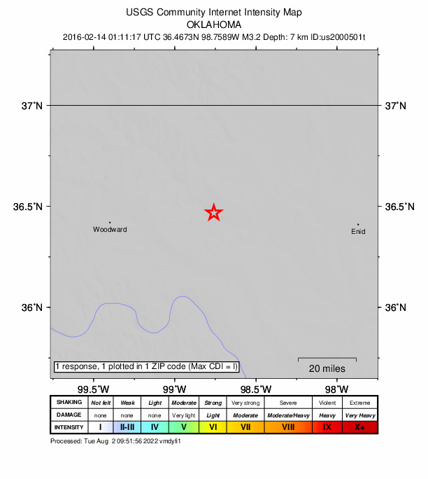 Did You Feel It? map: shaking reported by the public