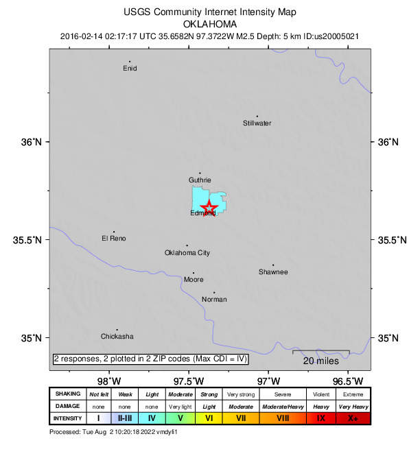 Did You Feel It? map: shaking reported by the public