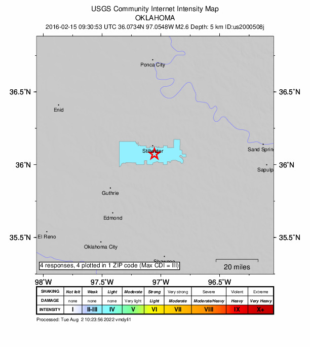 Did You Feel It? map: shaking reported by the public
