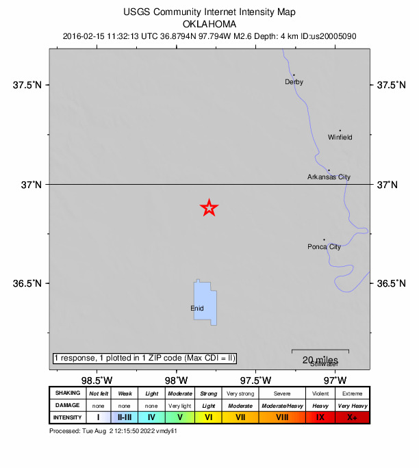 Did You Feel It? map: shaking reported by the public