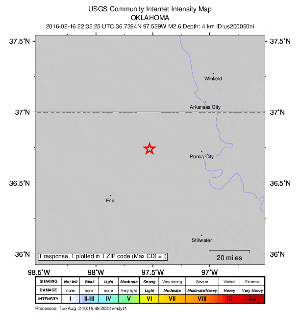 Did You Feel It? map: shaking reported by the public