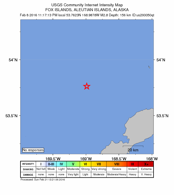 Did You Feel It? map: shaking reported by the public