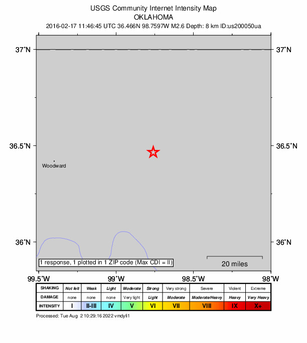 Did You Feel It? map: shaking reported by the public