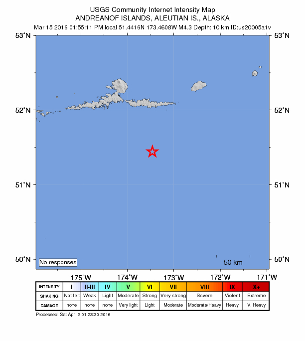 Did You Feel It? map: shaking reported by the public