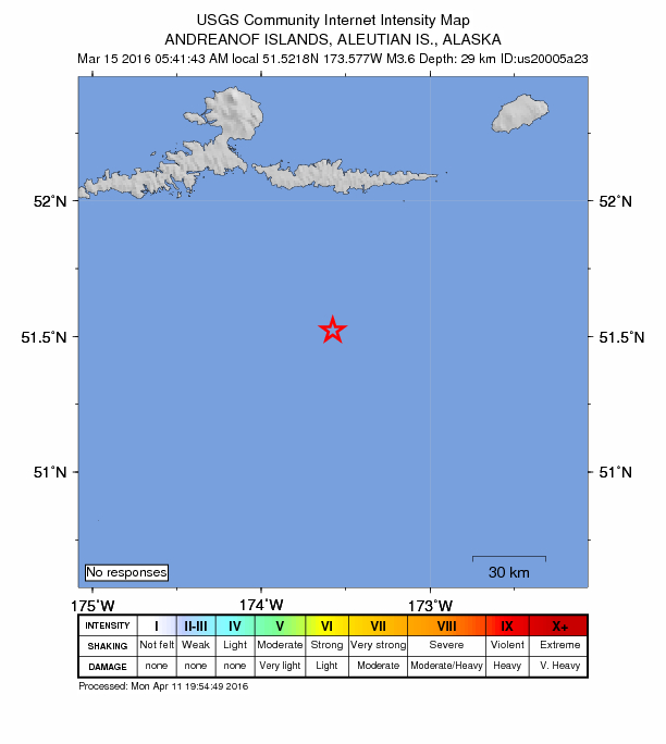 Did You Feel It? map: shaking reported by the public