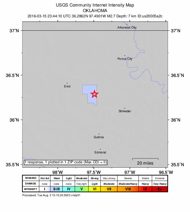 Did You Feel It? map: shaking reported by the public