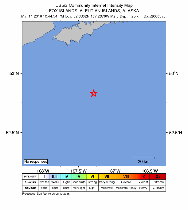 Did You Feel It? map: shaking reported by the public