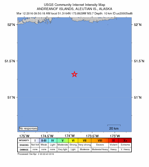 Did You Feel It? map: shaking reported by the public
