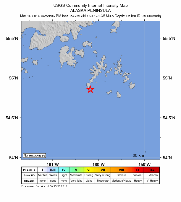 Did You Feel It? map: shaking reported by the public