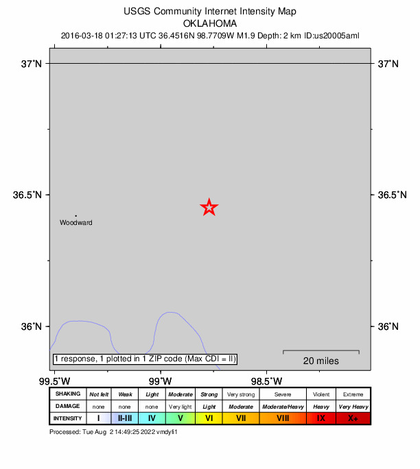 Did You Feel It? map: shaking reported by the public