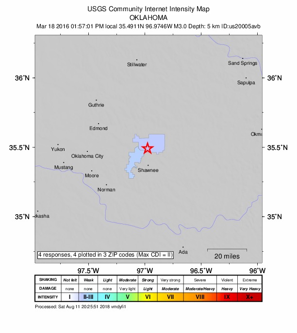 Did You Feel It? map: shaking reported by the public