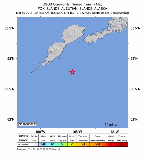 Did You Feel It? map: shaking reported by the public